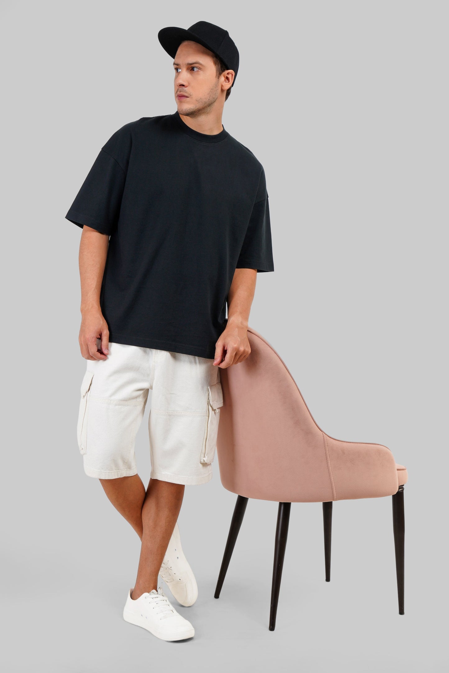 Underrated Green Black Baggy Fit T-Shirt Men