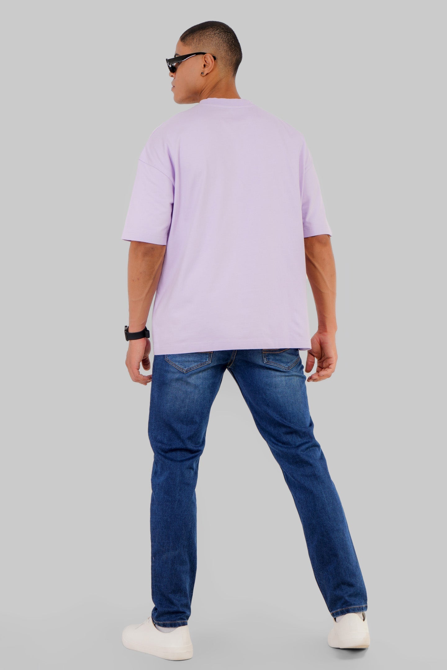 Downtown State Lavender Baggy Fit T-Shirt Men