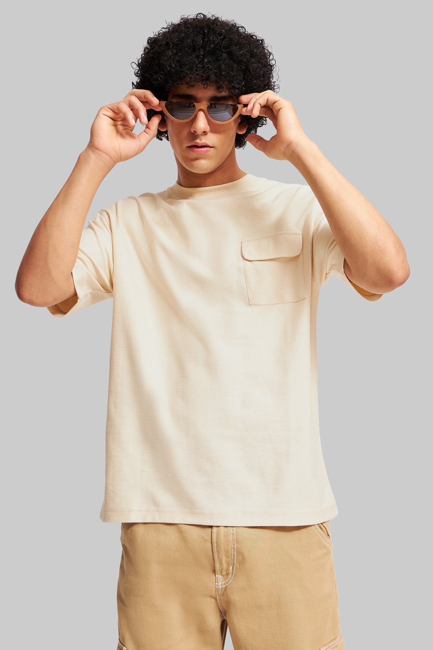 Patch Pocket Light Beige T-shirt