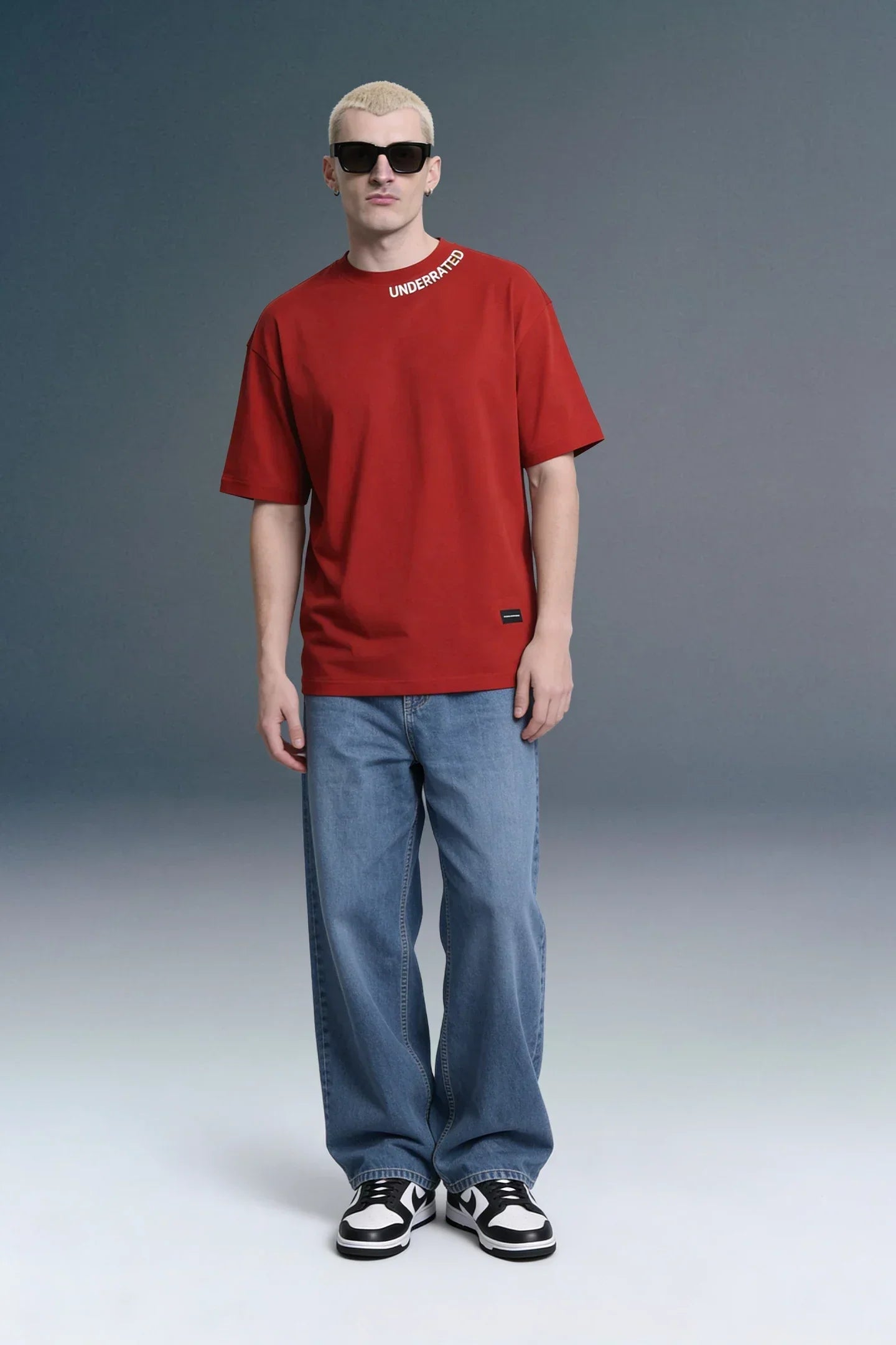 Underrated Curve Red Oversized T-shirt