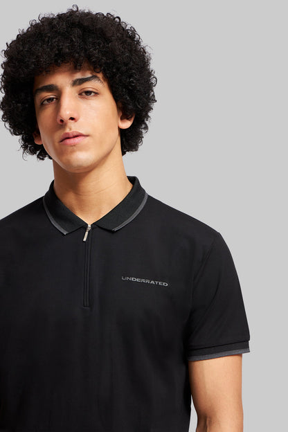 Men's Polo Neck T-shirt Combo - Pack of 2 Black and White