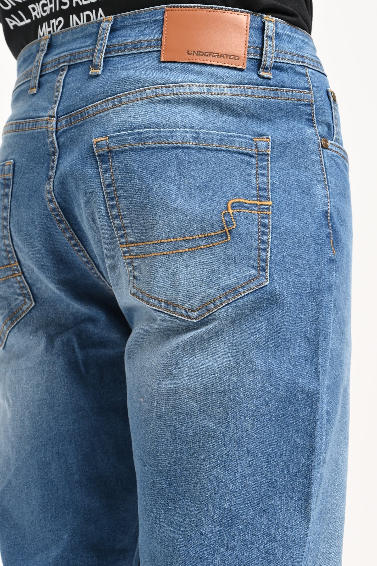 Blue High Rise Men's Bootcut Jeans