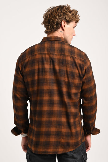 Brown Plaid Check Shirt