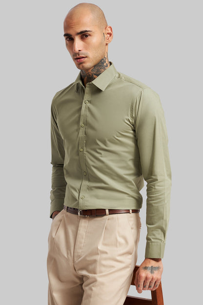 Pack of 2 Slim Fit Men's Shirt Combo -  Black/ Green