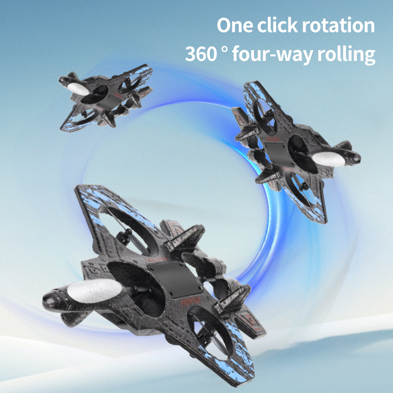Foam Drone RC✈ Airplane for Kids and Beginners, Remote Control ✨Plane Fighter Jet with LED Light, Auto Hovering, 360° Flip