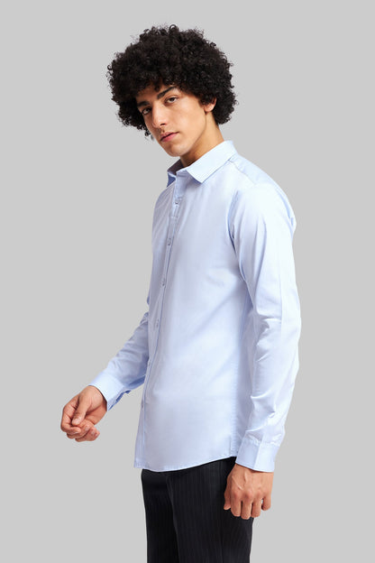 Light Blue Solid Slim Fit Shirt