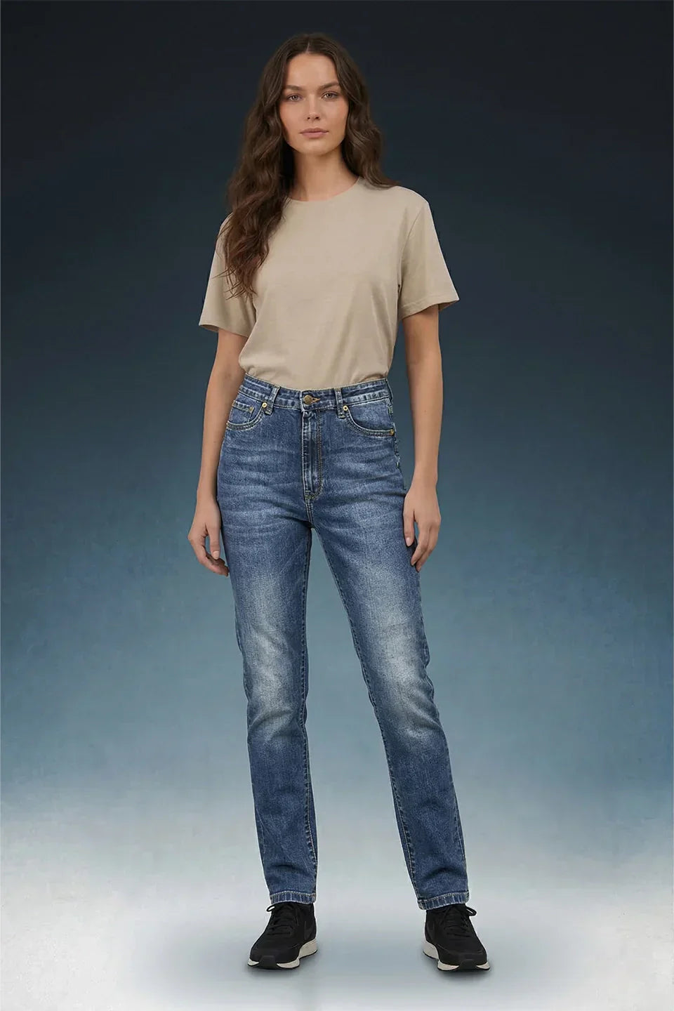 Blue Tinted High Rise Skinny Women Jeans
