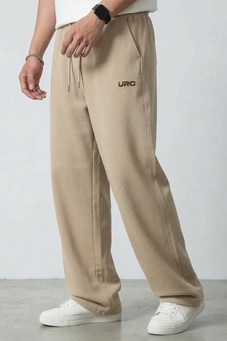 Beige Cotton Joggers