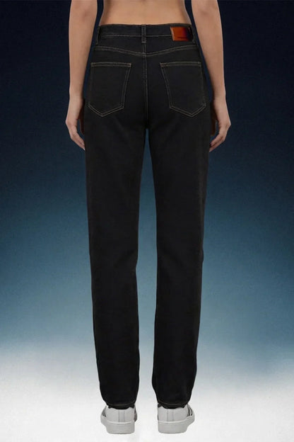 Black High Rise Mom Fit Women Jeans