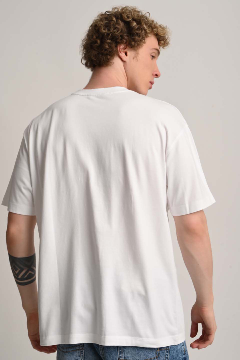 Taste the Timeless White Oversized Fit T-Shirt Men