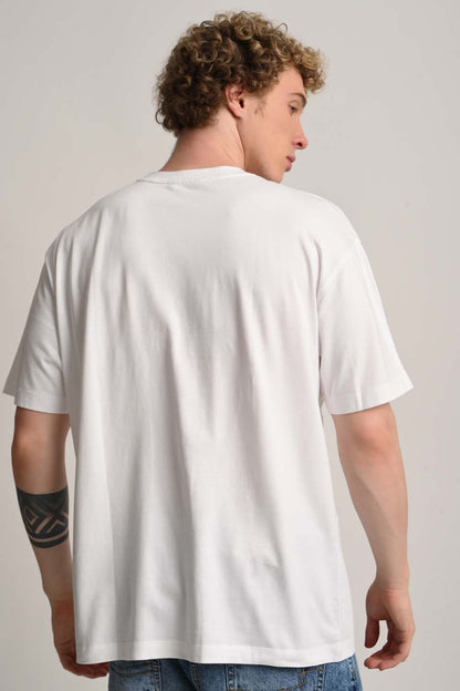 Japanese Tiger White Oversized Fit T-Shirt Men