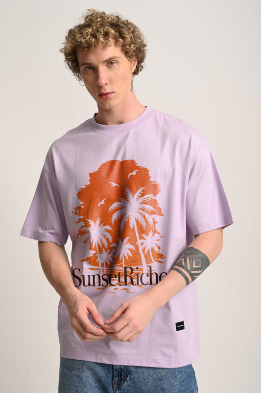 Sunset Riches Lavender Oversized Fit T-Shirt Men