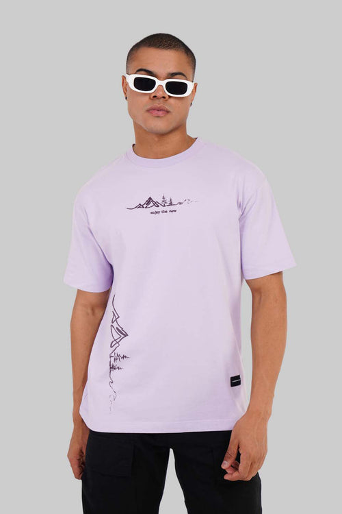 Enjoy Now Lavender Oversized Fit T-Shirt Men