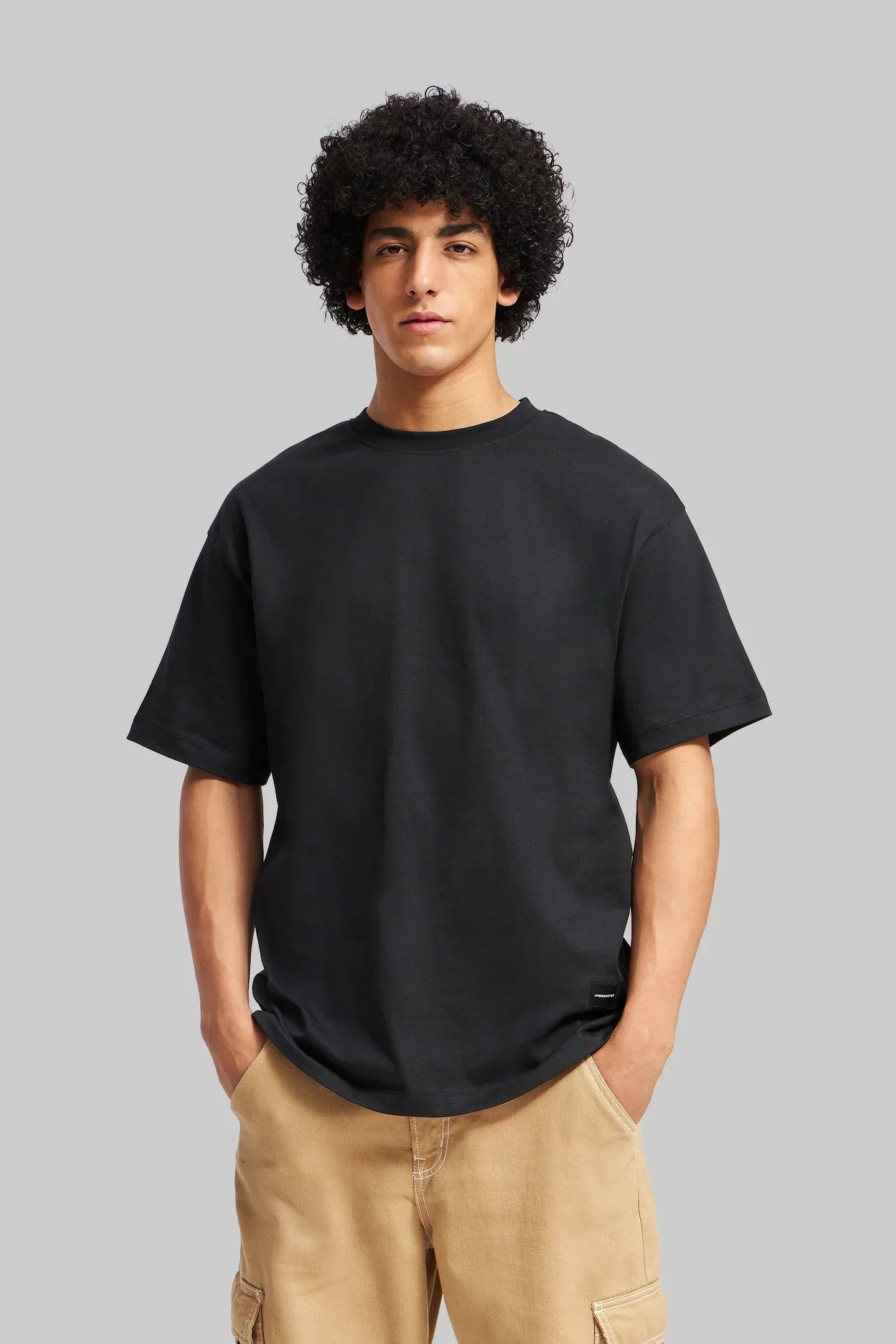 Pack of 3 Oversized Fit T-shirts - Black/Blue/Navy