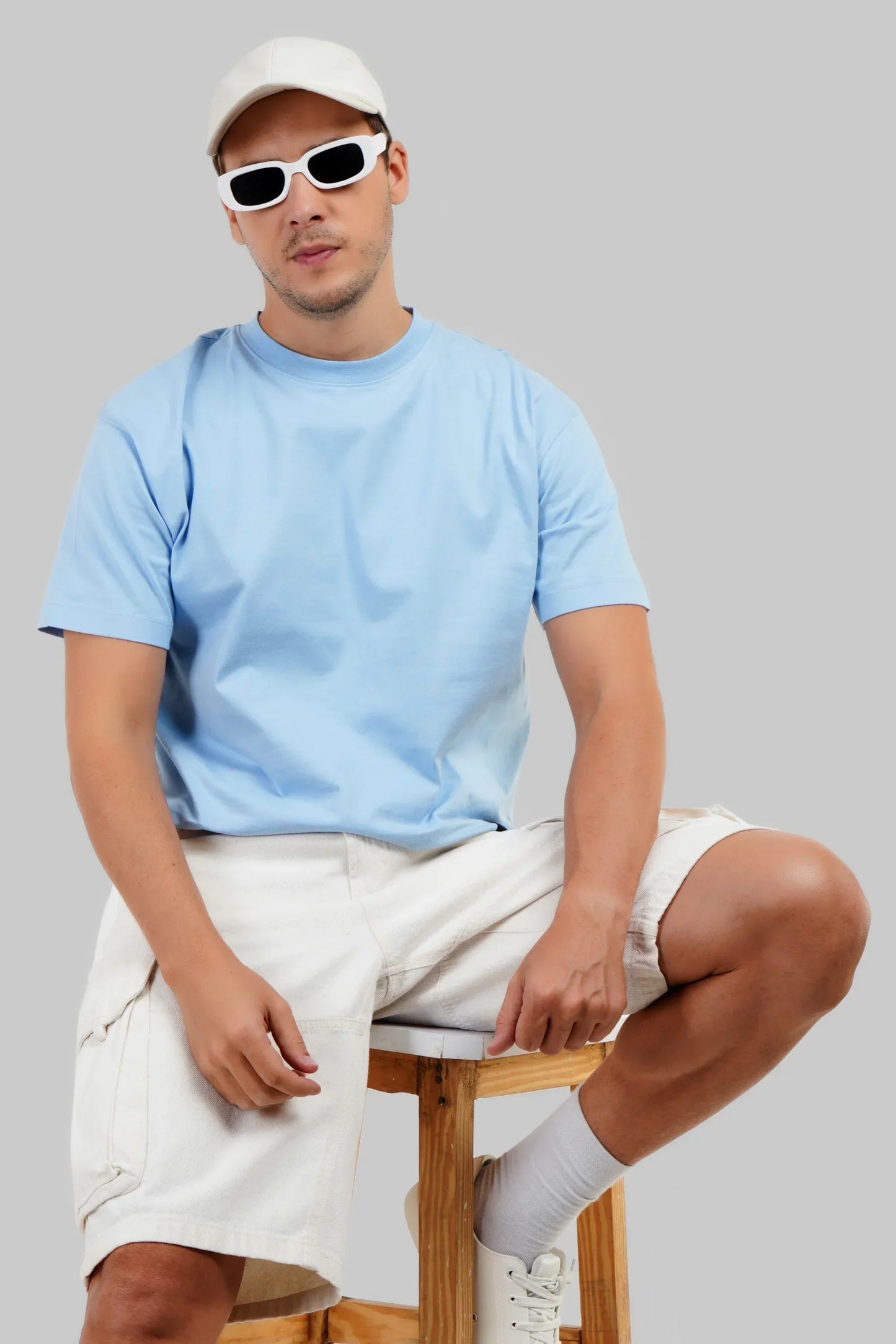 Pack of 3 Oversized Fit T-shirts - Lilac/Blue/Black