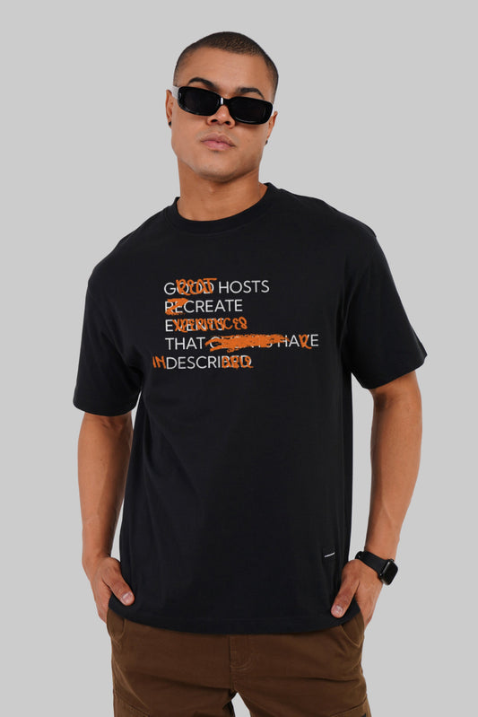 Rewritten Rules Statement Black Oversized Fit T-Shirt Men