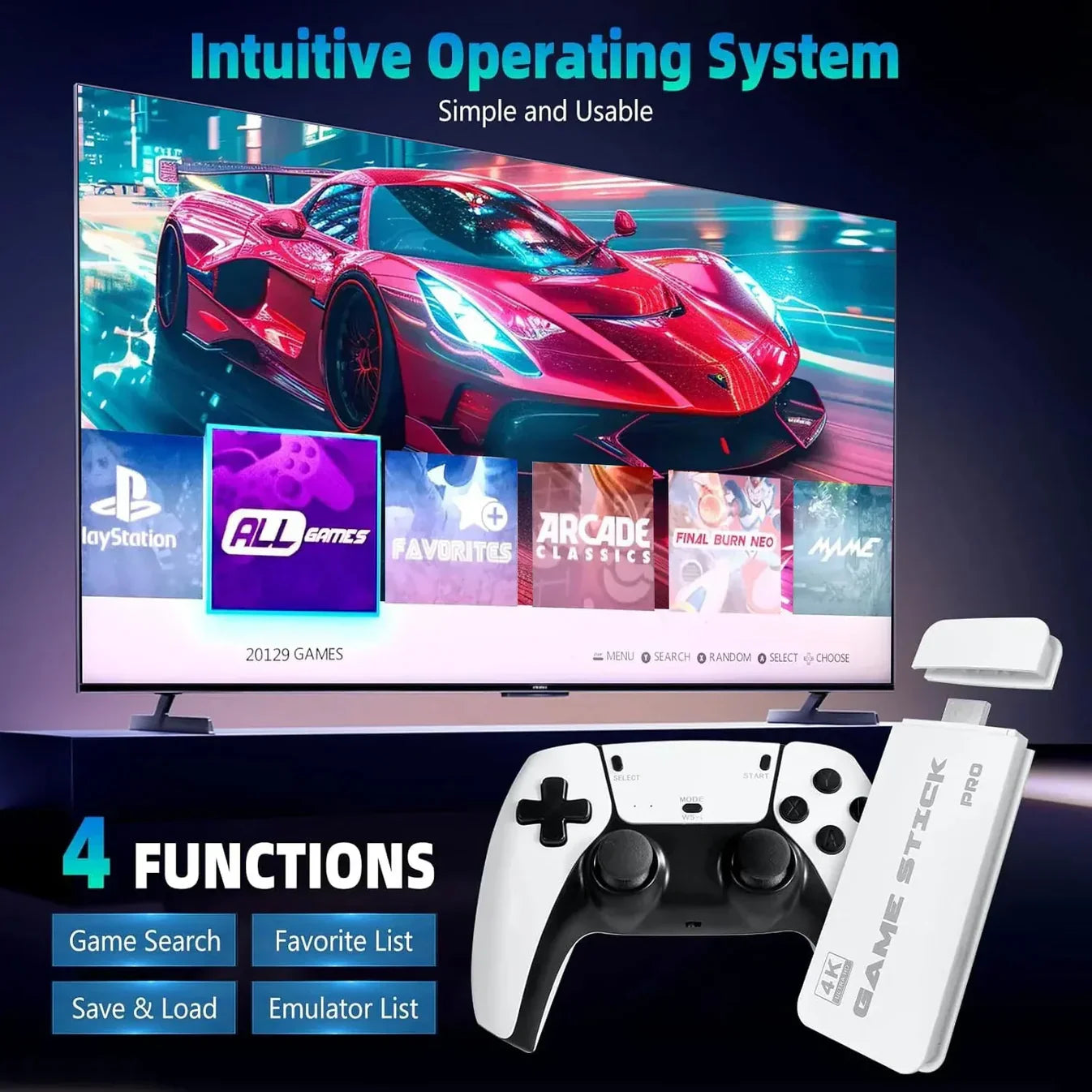 DN RetroStick | 60,000 Retro Video Games + 2 Controllers