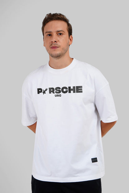 Porsche Turbo White Baggy Fit T-Shirt Men