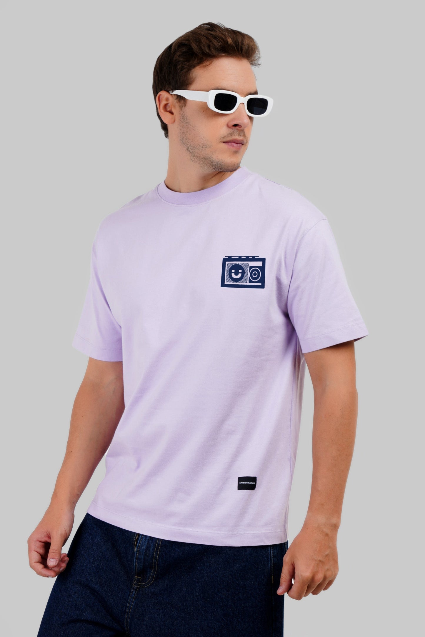 Real Talk Radio Lavender Oversized Fit T-Shirt Men