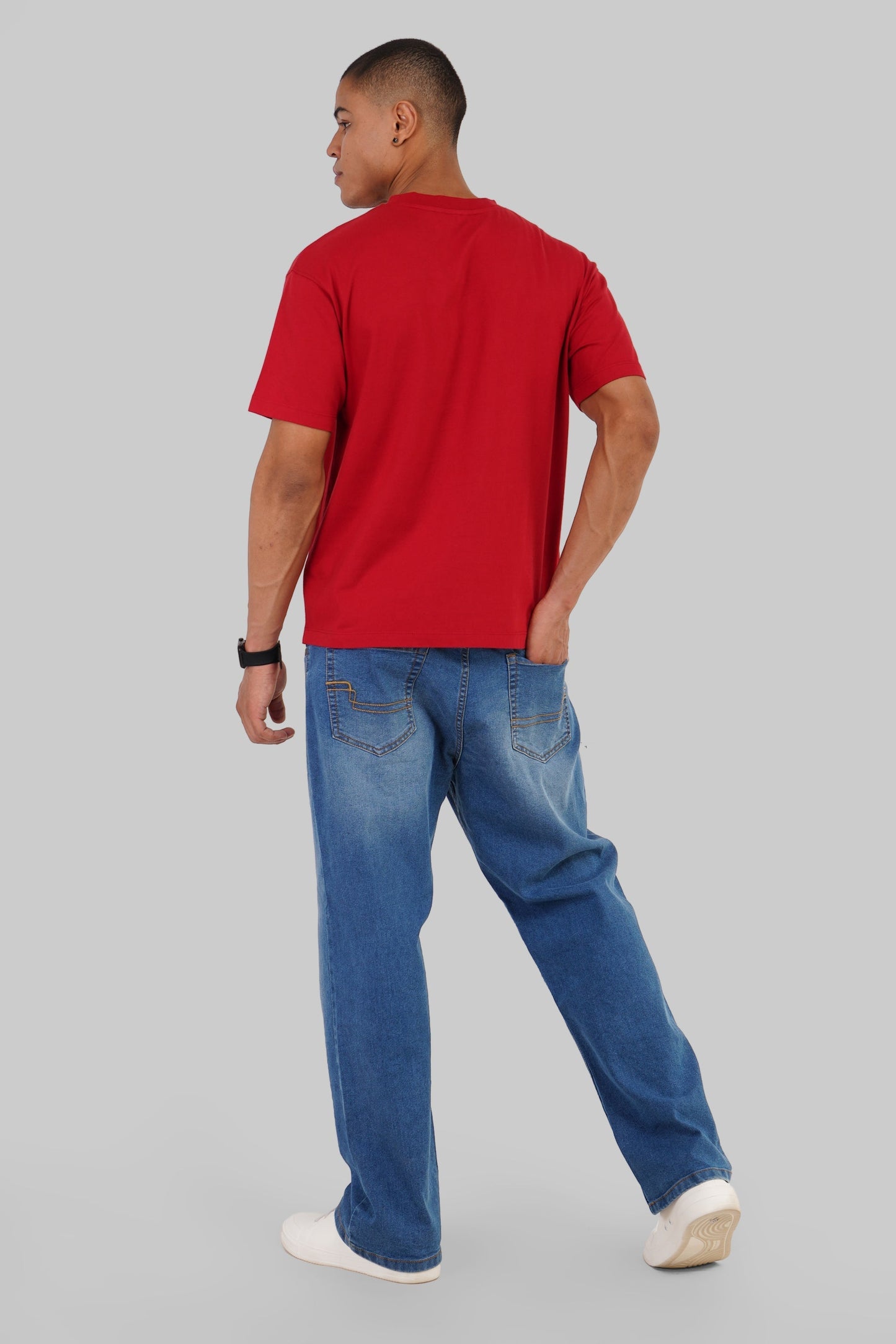Kadak Chai Red Oversized Fit T-Shirt Men