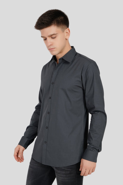 Pack of 2 Slim Fit Men's Shirt Combo - Blue/ Grey
