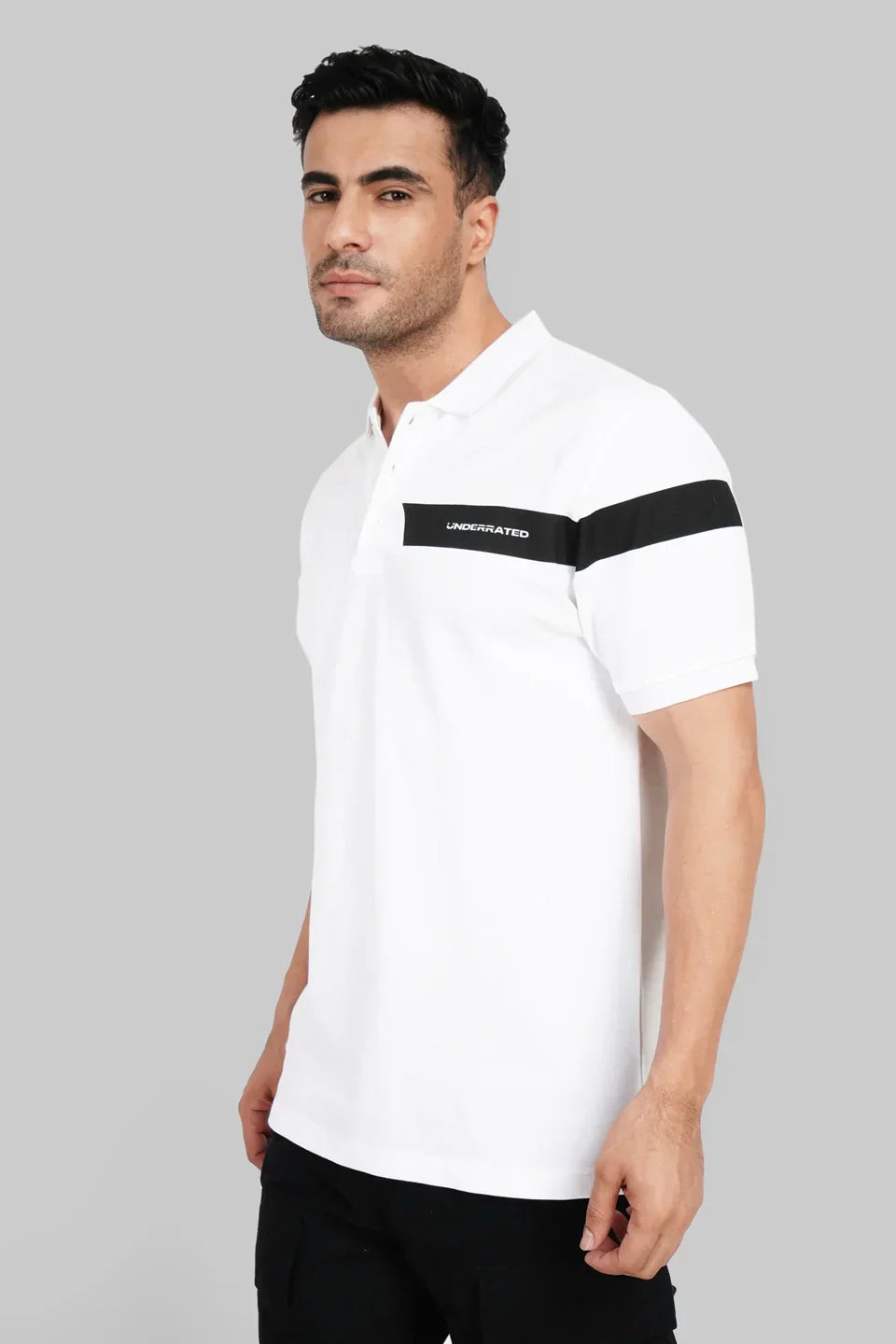 Pack of 3 Polo T-shirt combo - Navy/Colourblocked Whites