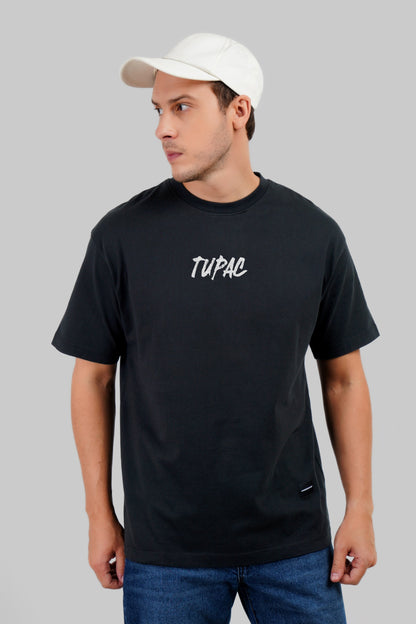 Tupac Black Oversized Fit T-Shirt Men