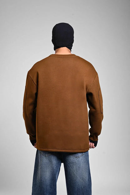 Brown Oversized Y2K Graphic Sweatshirt