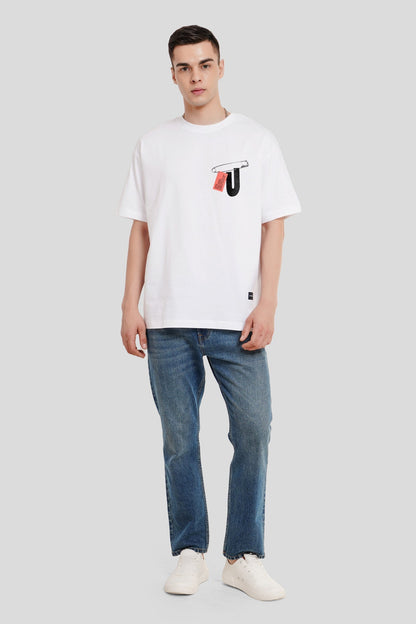 URC Tag White Oversized Fit T-Shirt Men
