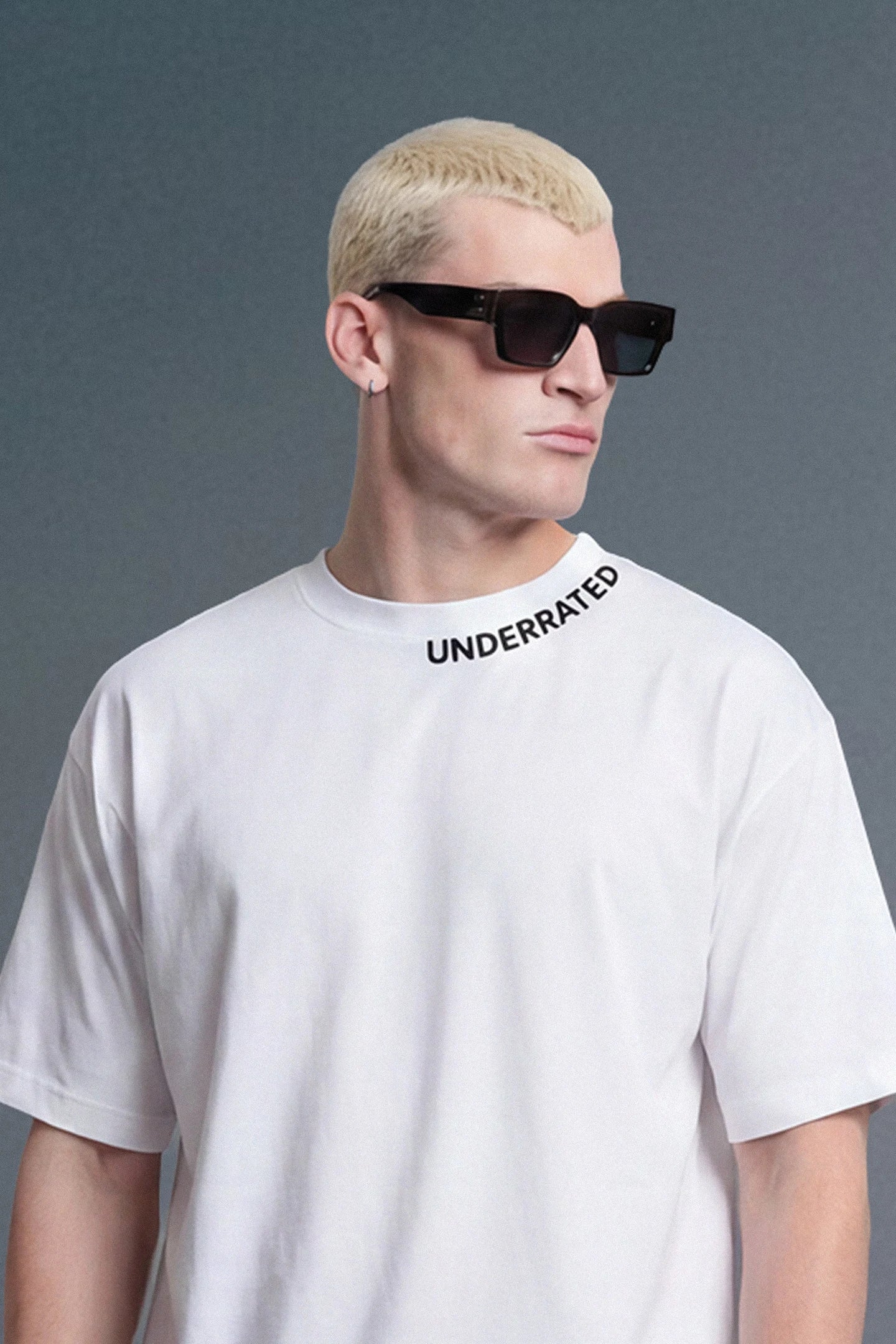 Underrated Curve White Oversized T-shirt