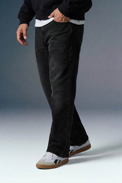 Black High Rise Men's Bootcut Jeans