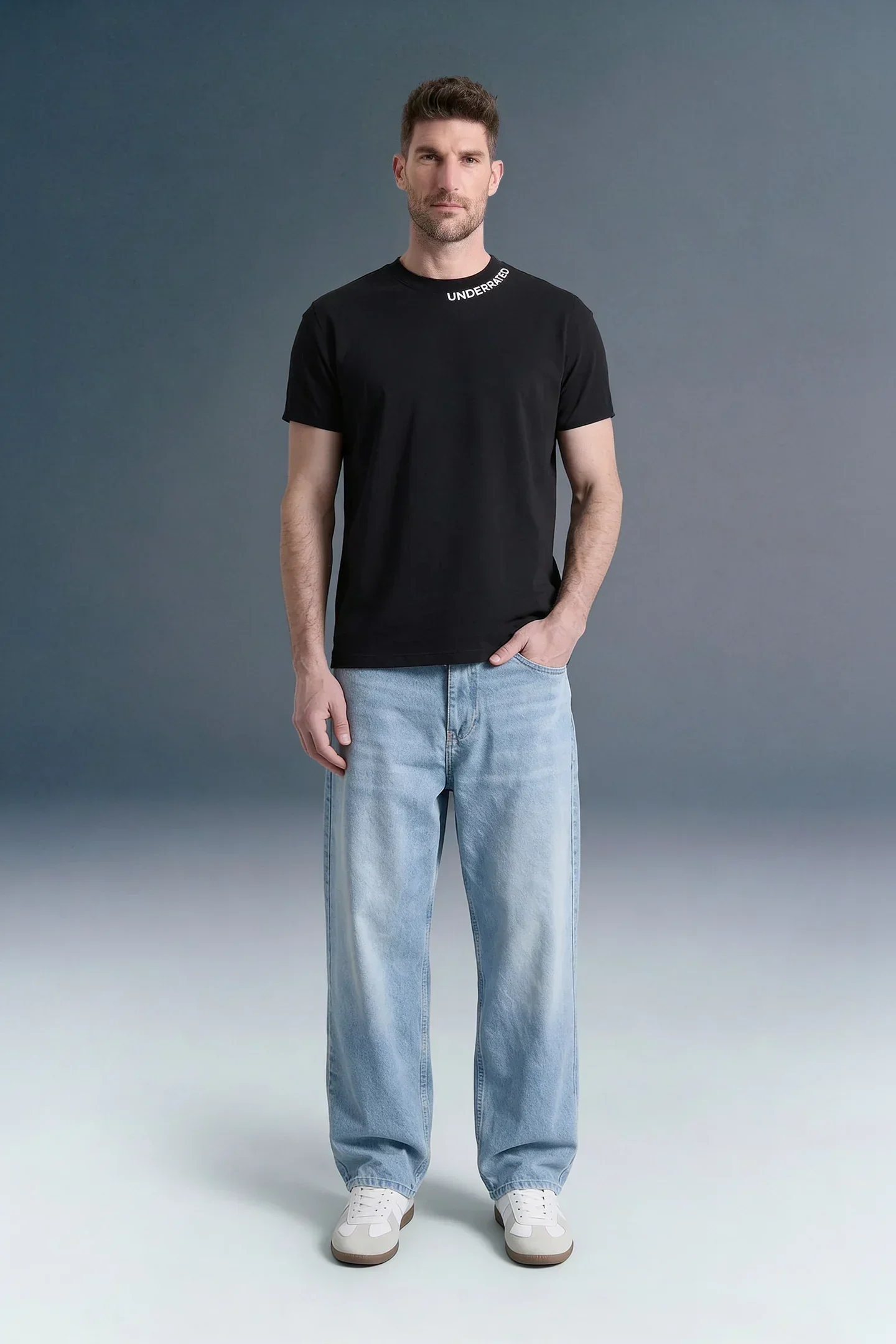 Underrated Curve Black Regular Fit T-shirt