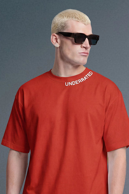 Underrated Curve Red Oversized T-shirt