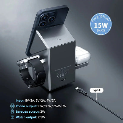 MagCube | 3-in-1 Wireless Charging Station (Qi2 Certified)