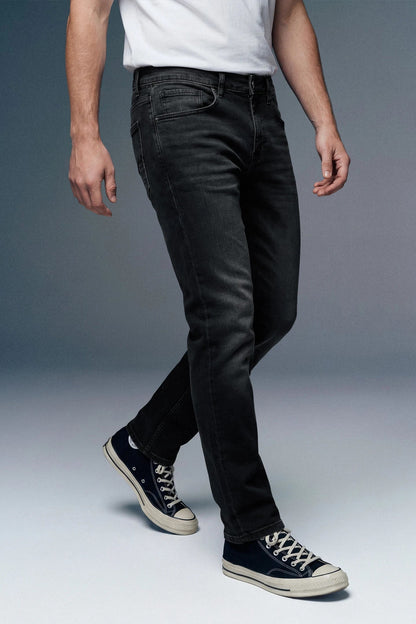 Black Mid Rise Men's Slim Fit Jeans